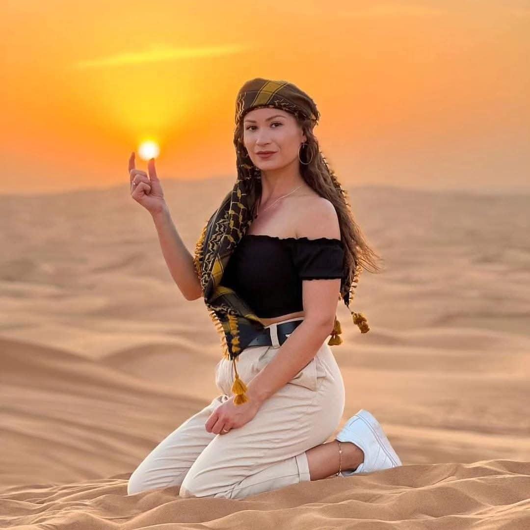 Abu Dhabi desert dunes at sunset